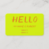 chartreuse geel - Hallo visitekaartje (Voorkant)