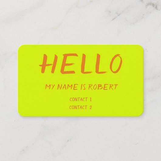 chartreuse geel - Hallo visitekaartje (Voorkant)