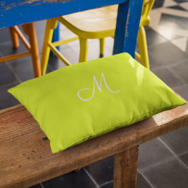 Chartreuse geel - monogrammen accent kussen