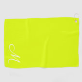 Chartreuse geel - monogrammen golfhanddoek (Horizontaal)