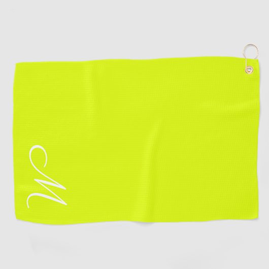 Chartreuse geel - monogrammen golfhanddoek (Horizontaal)