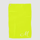 Chartreuse geel - monogrammen golfhanddoek (Voorkant)