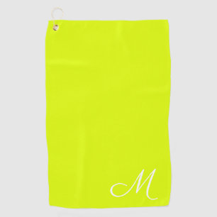 Chartreuse geel - monogrammen golfhanddoek