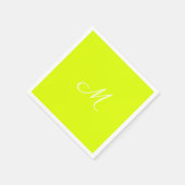 Chartreuse geel - monogrammen servet (Hoek)