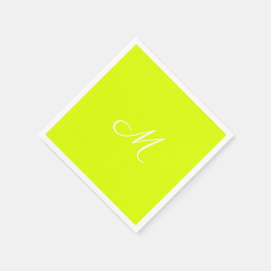 Chartreuse geel - monogrammen servet (Hoek)