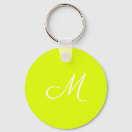 Chartreuse geel - monogrammen sleutelhanger