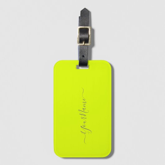 chartreuse geel - naam toevoegen bagagelabel (Voorkant (verticaal))