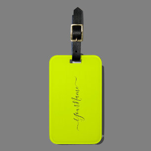 chartreuse geel - naam toevoegen bagagelabel