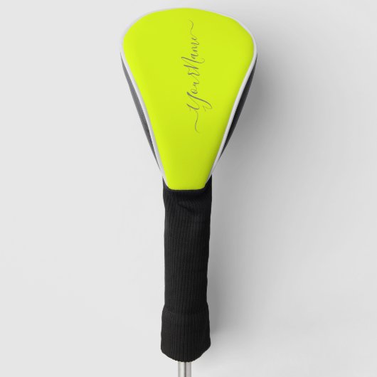 chartreuse geel - naam toevoegen golfheadcover (Voorkant)