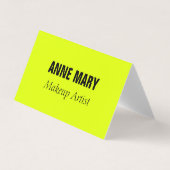 Chartreuse Geel Neon Kleurrijk Helder Stijlvol Visitekaartje (Voorkant)