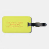 Chartreuse Geel Oranje Script Gepersonaliseerde Na Bagagelabel (Achterkant horizontaal)