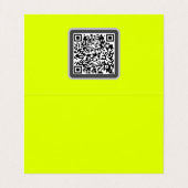 chartreuse geel - QR code - gevouwen Visitekaartje (Binnenkant ongevouwen)