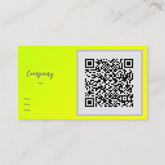 chartreuse geel - QR-code - Visitekaartje (Achterkant)