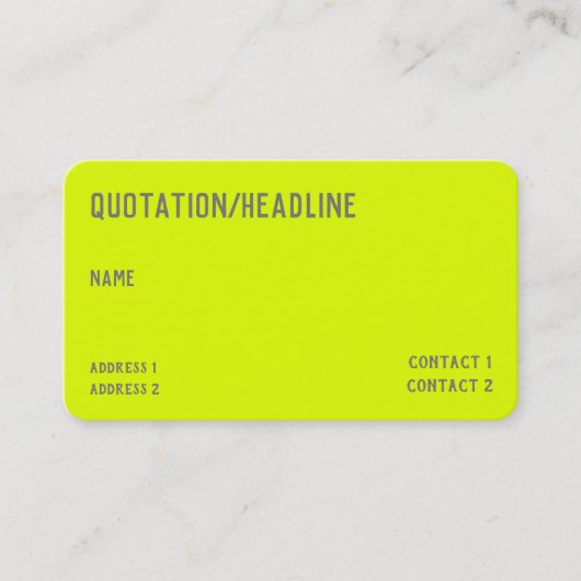 chartreuse geel - QR-code - Visitekaartje (Voorkant)