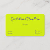 chartreuse geel - QR-code - Visitekaartje (Voorkant)