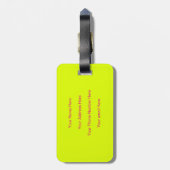 Chartreuse Geel Roze Aangepaste Naam Gift Favoriet Bagagelabel (Achterkant verticaal)