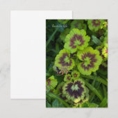 Chartreuse gekleurde geranium bladeren notitiekaartje (Voorkant / Achterkant)