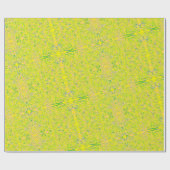 chartreuse gele abstracte kunst moderne kunst cadeaupapier (Vlak)
