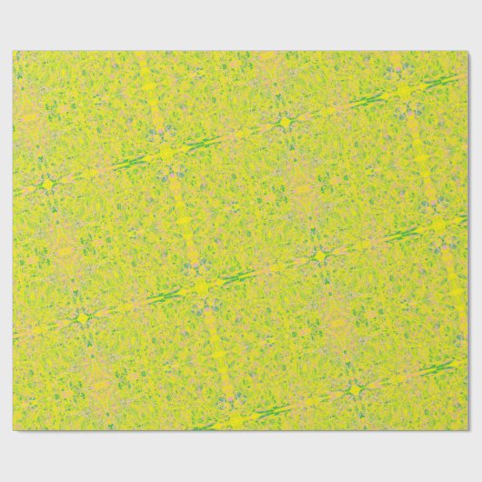 chartreuse gele abstracte kunst moderne kunst cadeaupapier (Vlak)