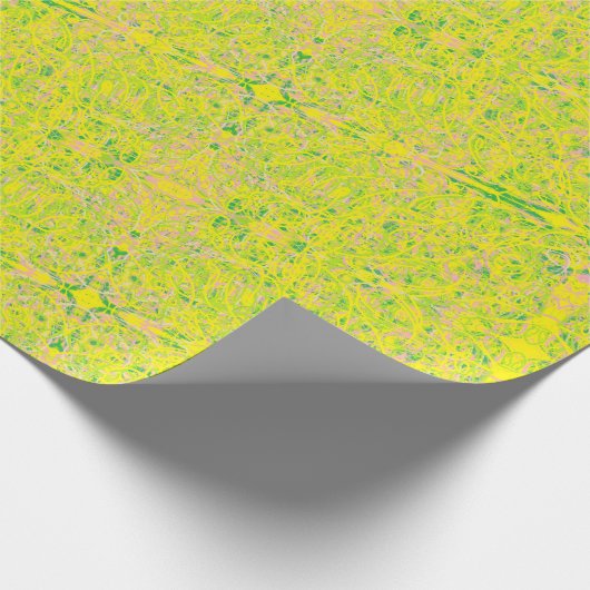 chartreuse gele abstracte kunst moderne kunst cadeaupapier (Hoek)