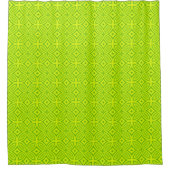 Chartreuse gele groene geometrische patroonretro douchegordijn (Voorkant)