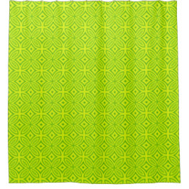 Chartreuse gele groene geometrische patroonretro douchegordijn