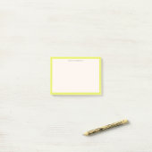 Chartreuse gepersonaliseerde naam terug naar schoo post-it® notes (Op bureau)