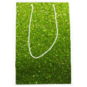 Chartreuse Glitter Ombre Sparkles Glam Bat Mitzvah Medium Cadeauzakje (Voorkant)
