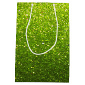 Chartreuse Glitter Ombre Sparkles Glam Bat Mitzvah Medium Cadeauzakje (Achterkant)