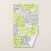 Chartreuse Gray dahlia bloembaddecor Bad Handdoek (Handdoek)