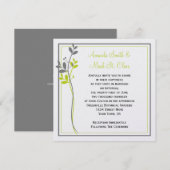 Chartreuse Gray Floral Swirls Weddenschap Kaart (Voorkant / Achterkant)