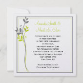 Chartreuse Gray Floral Swirls Weddenschap Kaart (Voorkant)