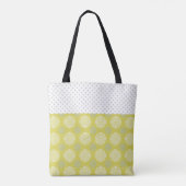 Chartreuse Gray Stippen Trendy Initiaal Monogram Tote Bag (Achterkant)