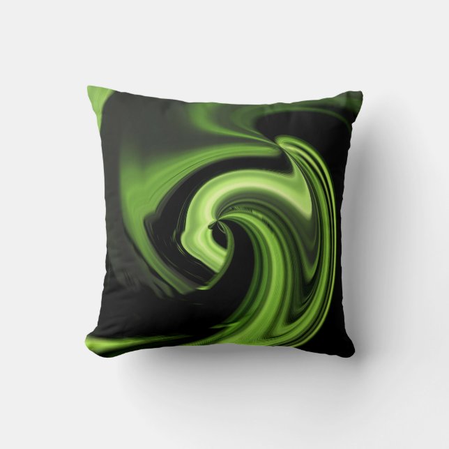 Chartreuse Green Abstract Heart Sierkussen (Voorkant)