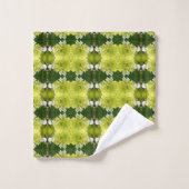 Chartreuse Green Abstract Hydrangea Blooms Patroon Bad Handdoek (Wasdoekje)