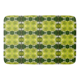 Chartreuse Green Abstract Hydrangea Blooms Patroon Badmat