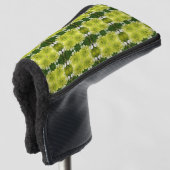 Chartreuse Green Abstract Hydrangea Blooms Patroon Golfheadcover (3/4 voorkant)