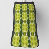 Chartreuse Green Abstract Hydrangea Blooms Patroon Golfheadcover (Draai 90)