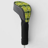 Chartreuse Green Abstract Hydrangea Blooms Patroon Golfheadcover (Schuin)