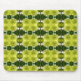 Chartreuse Green Abstract Hydrangea Blooms Patroon Muismat