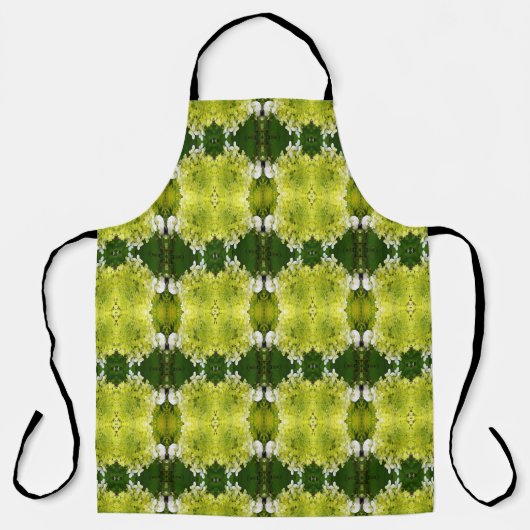 Chartreuse Green Abstract Hydrangea Blooms Patroon Schort (Voorkant)