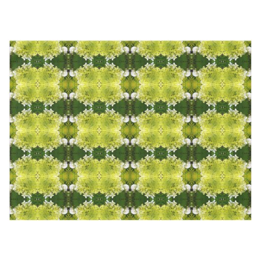 Chartreuse Green Abstract Hydrangea Blooms Patroon Tafelkleed (Voorkant (Horizontaal))