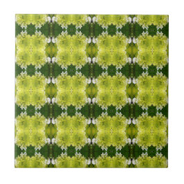 Chartreuse Green Abstract Hydrangea Blooms Patroon Tegeltje