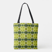 Chartreuse Green Abstract Hydrangea Blooms Patroon Tote Bag (Achterkant)