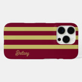 Chartreuse Green and Burgundy Stripes Pattern  Case-Mate iPhone Case (Achterkant (horizontaal))