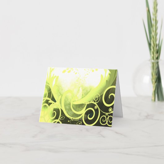 Chartreuse Green Calla Lily Bedankt voor je kaarte (Achterkant)