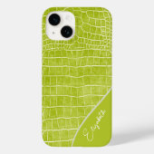 Chartreuse Green Crocodile Personalized Case-Mate iPhone Case (Achterkant)