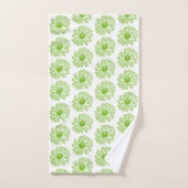 Chartreuse Green Daisy Print, Hippie Flower Print Bad Handdoek (Handdoek)