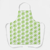 Chartreuse Green Daisy Print, Hippie Flower Print Schort (Voorkant)