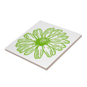 Chartreuse Green Daisy Print, Hippie Flower Print Tegeltje (Zijkant)